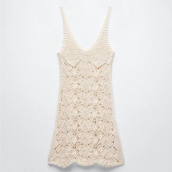 Zara | Dresses | Nwot Zara Openwork Knit Dress | Poshmark